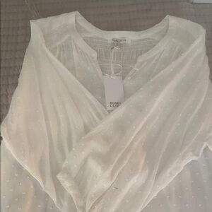 Rose & Olive Ivory Swiss Dot Wrap Top